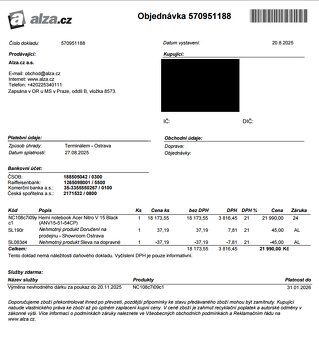 🎮 Herní Acer Nitro V 15 | 3 měsíce starý | ZÁRUKA ALZA | TO - 2