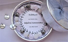 Svatební, rozlučkové náramky Svědkyně gravír. ocel.placička - 2