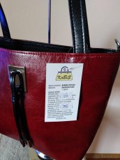 Elegantní kabelka červené - černá - 2