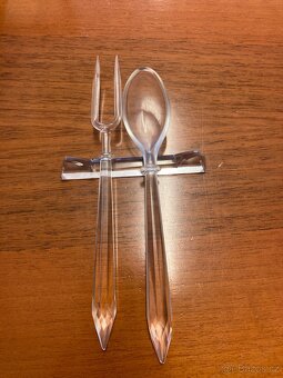 Sklěněný salátový příbor - sada, 100 let stará - 2