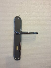 Dveřní klika / kování, stříbrná lesk, rozteč 72mm /21ks - 2