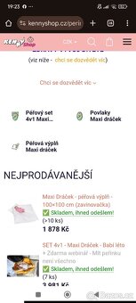 Prodám zavinovačku Maxi Dráček s péřovou výplní (100×100 cm) - 2