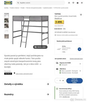 Vyvýšená patrová postel TUFFING - 2