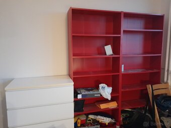 Knihovny Billy Ikea červené 2 ks - 2