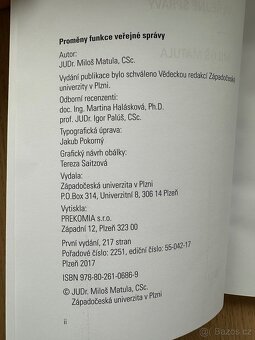 Proměny funkce veřejné správy, Miloš Matula - 2