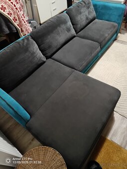 Rohová sedací souprava- rozkládací, úložný prostor - 2