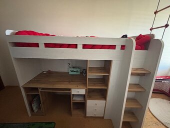 Patrová postel se stolem a skříní - 2