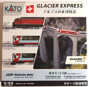 Kompletní sada vláčku Kato Glacier Express (měř.N) - 2