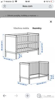Dětská postýlka s matrací IKEA - 2