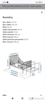 Rostoucí postel + rošt Ikea - 2