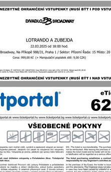 Prodám 2 lístky na muzikál Lotrando a Zubejda - 2