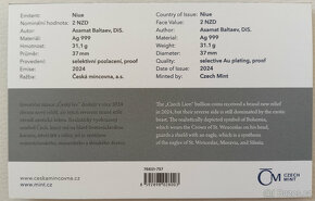 Stříbrná mince Český lev 2024 selekt. pokov Au proof - 2