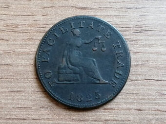 1/2 Penny 1825 britský vojevůdce Charles de Salaberry Kanada - 2