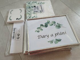 Sada svatebních dekorací Bílá - zelená - stříbrná - 2