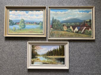 obraz starý obraz olejomalba krajinka obraz Šumava - 2