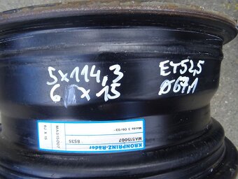 Plechové disky 15", rozteč 5x114.3,ET 52,5, šíře 6J - 2