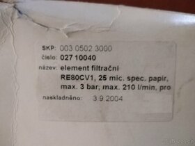 FILTRAČNÍ VLOŽKA - HYDRAULICKÝ AGREGÁT - 2
