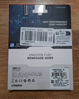 Kingston Fury Renegade DDR5 32GB RAM 6000Mhz CL32 - 2