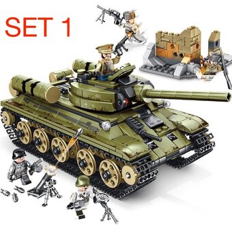 Stavebnice tankov + postavičky - typ lego - nové - 2