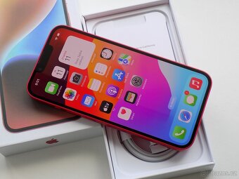 APPLE iPhone 14 256GB Product RED - ZÁRUKA - 100% BATERIE - 2