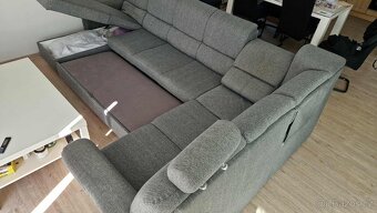 Šedá rozkládací sedací souprava s úložným prostorem - 2