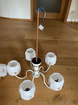 5-ramenný retro lustr + lampička - 2