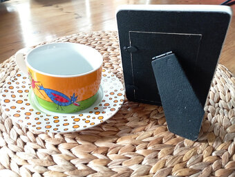 Keramický set Kouzlo domova rámeček+hrnek+talířek - 2