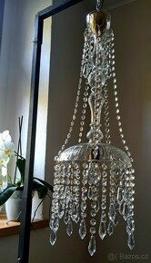 Starožitný celoskleněný lustr,  lustřík - 2