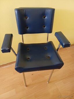 2x modrá čalouněná židle - 2