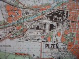 Vojenská profesionální tajná mapa Plzeň ska ČSLA - 2