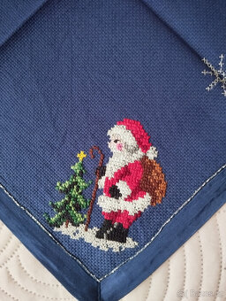 Vánoční prostírání, dečka, ruční výšivka - 2