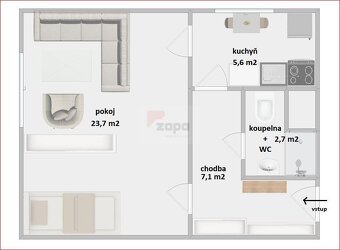 prodej bytu 1+1 40 m2 Liberec IV ul. Vlnařská 11.patro panel - 2