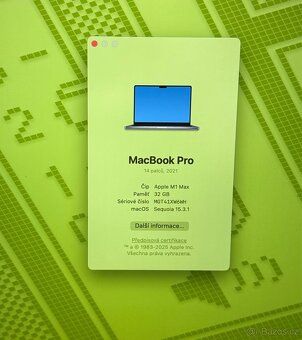 MacBook Pro M1 Max 2021/32GB RAM/M1 Max/512GB SSD/ Záruka - 2