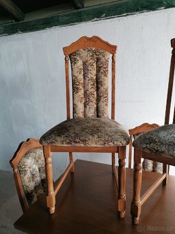 6 x rustikální židle a rozkládací stůl - 2