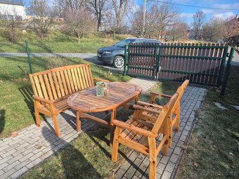 Zahradní set, lavice stůl a židle masiv - 2