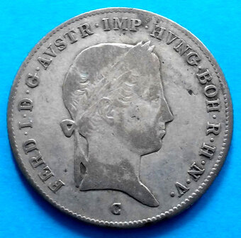 Stříbrná mince r. 1838 Ferdinand V. - 2