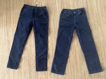 2x kalhoty manšesttáky 140cm (9-10let) - 2