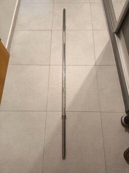 Fitness posilovací tyč, osa, šroubovací, 150cm, průměr 25mm - 2