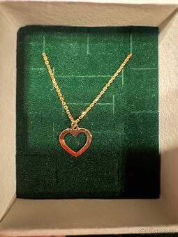 Zlatý řetízek se srdíčkem – 585/14k – nový - 2