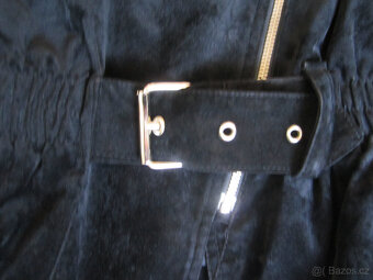 Černá bunda do pasu, vel. S/M/L, vzhled semiše - 2