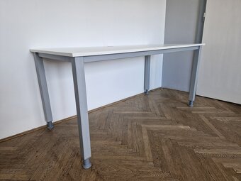 Kancelářský, pracovní stůl bílý, výškově nastavitelný - 2