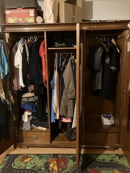 Skříň s vysokou komodou - dýhovaný masiv - komplet - 2