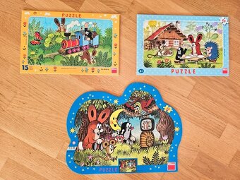 Sada puzzle v rámečku Krteček a další - 2