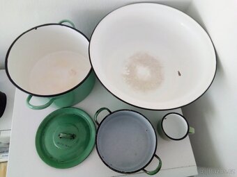 Staré, zelené, smaltované nádobí - 2