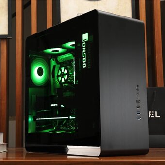 PC skříň Jonsbo UMX4 Black Window, hlíníková, RGB podsvícení - 2