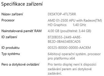 ▼Acer Aspire ES1-520 - 15,6" / AMD E1-2500 / GPU 0,512GB / - 2