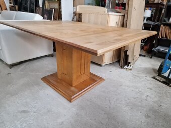 Jídelní stůl rozkládací Buk Masiv 110x110 výška 77/155 cm - 2