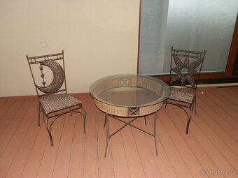 Zahradní set stůl / 2ks židle - styl provance - 2