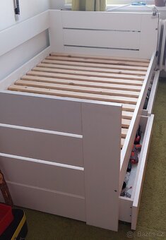 Bílá postel 120x200 vyrobena na zakazku - 2