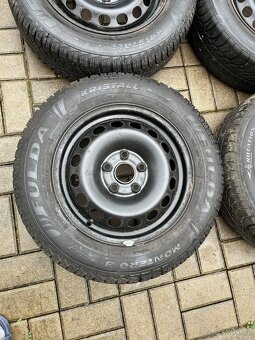 4x plechové disky 5x112 R15, zimní pneu, audi, vw , škoda - 2